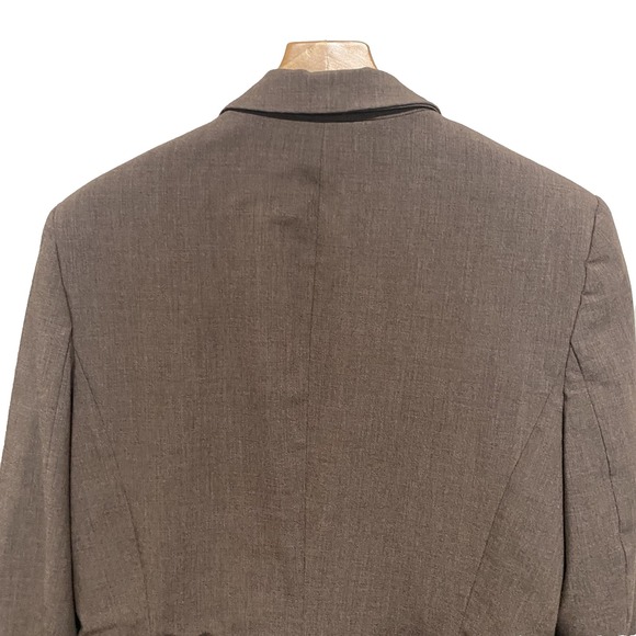 Calvin‎ Klein Women's Brown One Button Closure Padded Blazer Size 12 - Picture 9 of 12